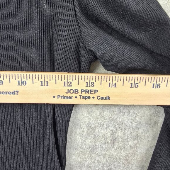 Shein Long Sleeve Black Ribbed Top Womens XS - Picture 4 of 4